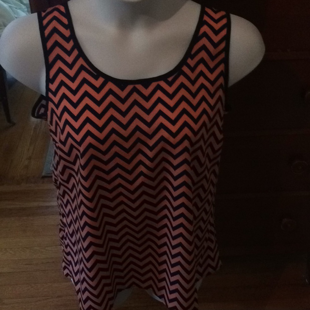Olivia Moon Zip Back Chevron Cami, L